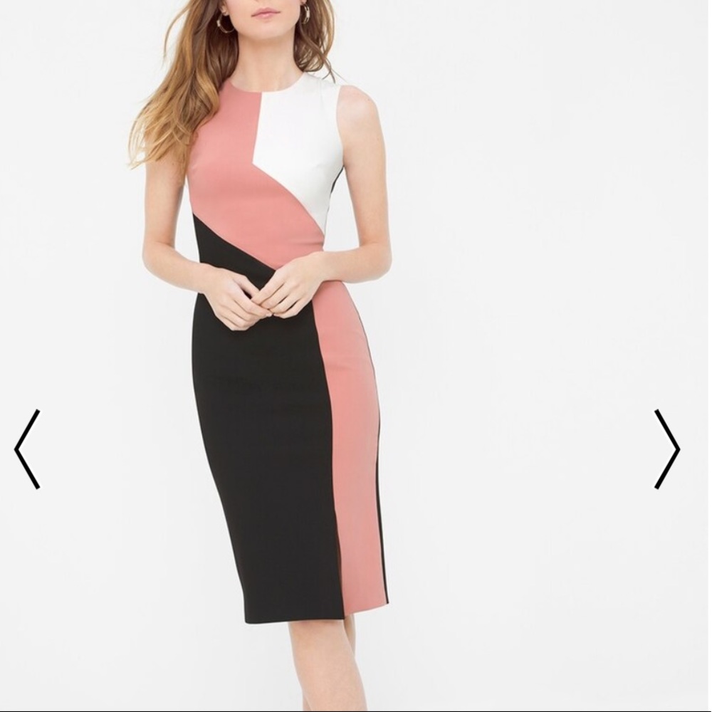 NWOT WHBM Diagonal Colorblock Sheath Dress